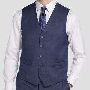 Awareness By Kenneth Cole Men's Wool Dress Vest Navy Blue Large